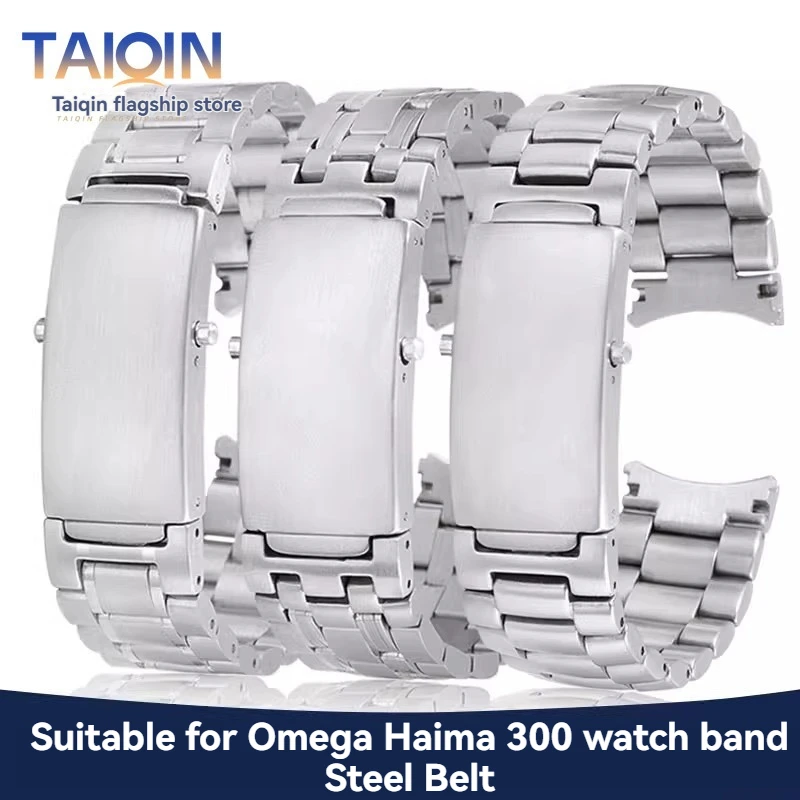 18mm 20mm 22mm Stainless Steel Watchband For Omega 007 seamaster 300 Planet Ocean Speedmaster Watch Strap Solid Bracelets