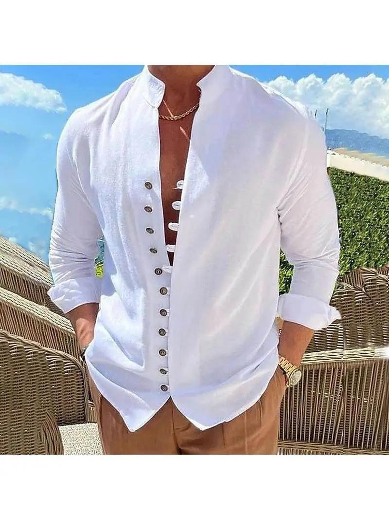 

Men's Casual Long Sve Open Cardigan irt Breathable Polyester Fiber Thin Sle Youth ular Daily Wear Spring Summer