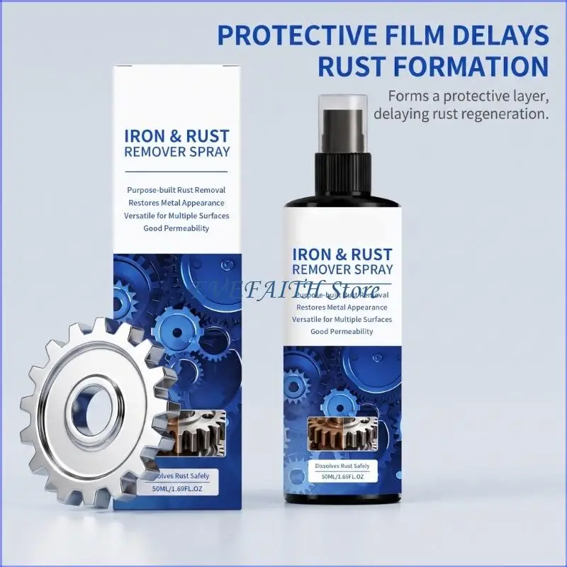 124B Rust Removers Sprayer for Metal Surfaces and Tool Parts, Hardware Care Sprayer for Cleaning Rust Residues and Refreshing