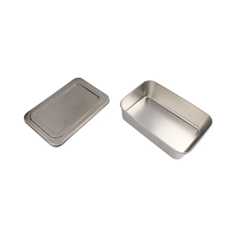 Stainless Steel Rectangular Cake Pan with Secure-Fit Lid for Tiramisu Cakes Pastries and Bread Loaf Baking and Storage