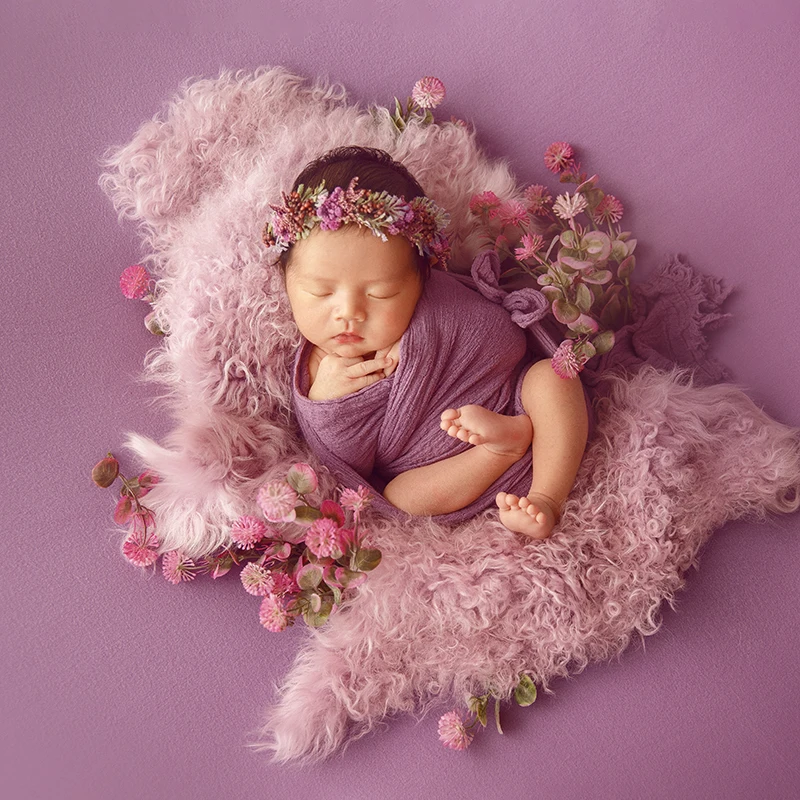 Tapis en peau de mouton pour photographie de nouveau-né, accessoires de prise de vue en studio, couverture de fond pour bébé garçon et fille