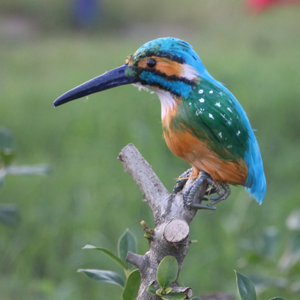 Plastic Kingfisher Birds Ornament Garden Statue Birds Sculpture Patio Yard Lawn Ornaments