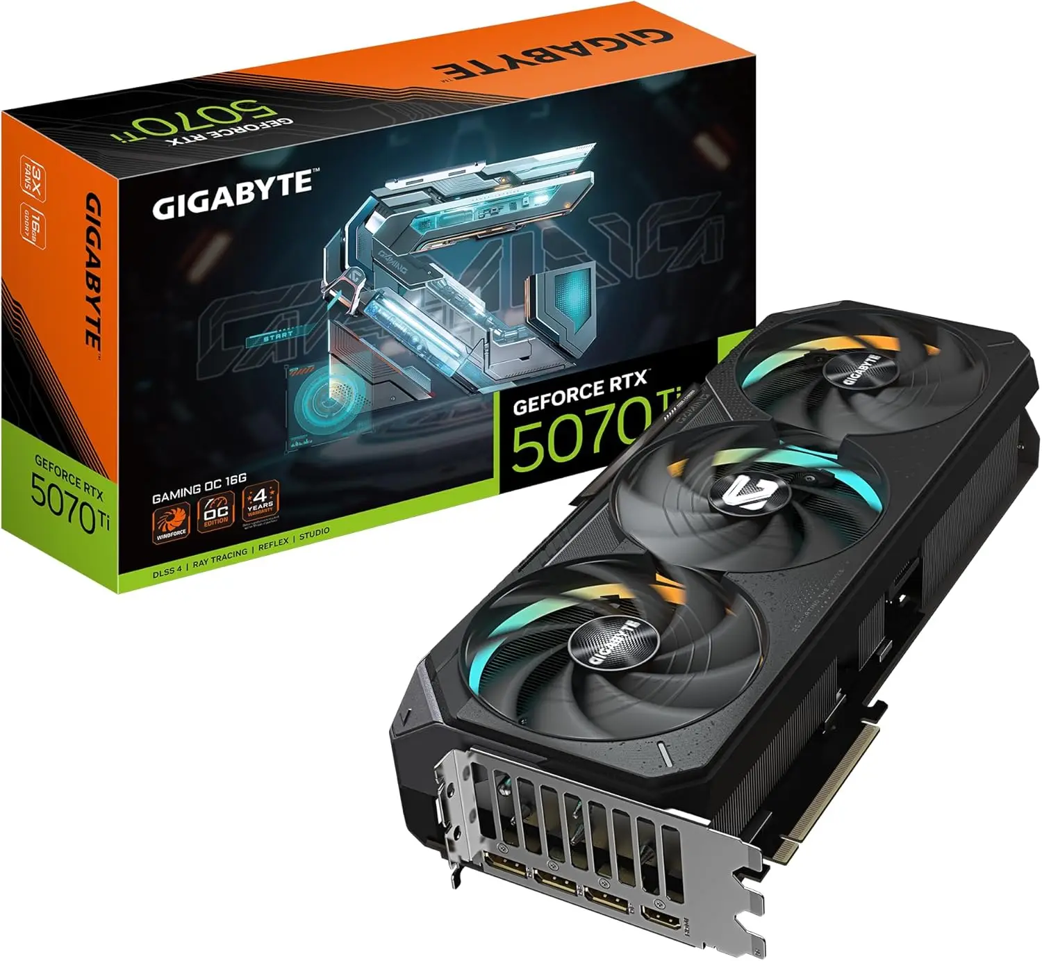

Видеокарта GIGABYTE GeForce RTX 5070 Ti Gaming OC 16G, 16 ГБ GDDR7 256-бит, PCIe 5.0, система охлаждения WINDFORCE, GV-N507TGAMIN