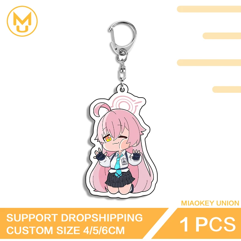 

Blue Archive Takanashi Hoshino Funny Pink Hair Unique Acrylic Keyring Unisex Adjustable Anime Jewelry Accessories Gifts