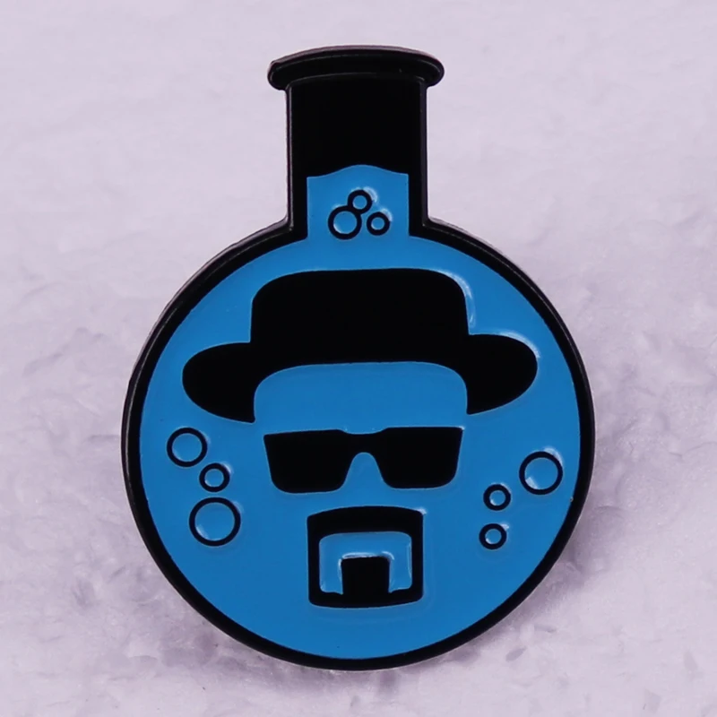 The Blue Round Bottom Flasks Enamel Pin Breaking Bad Walter White Cook Tool Badge Fashion Cool Backpack Jewlery