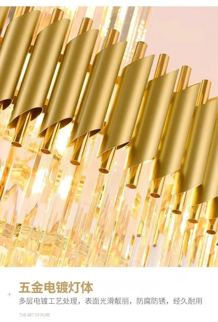 Luxe moderne kristallen kroonluchter voor loft zwart/goud lichtarmatuur villa lobby woonkamer decor trap lange hang verlichting