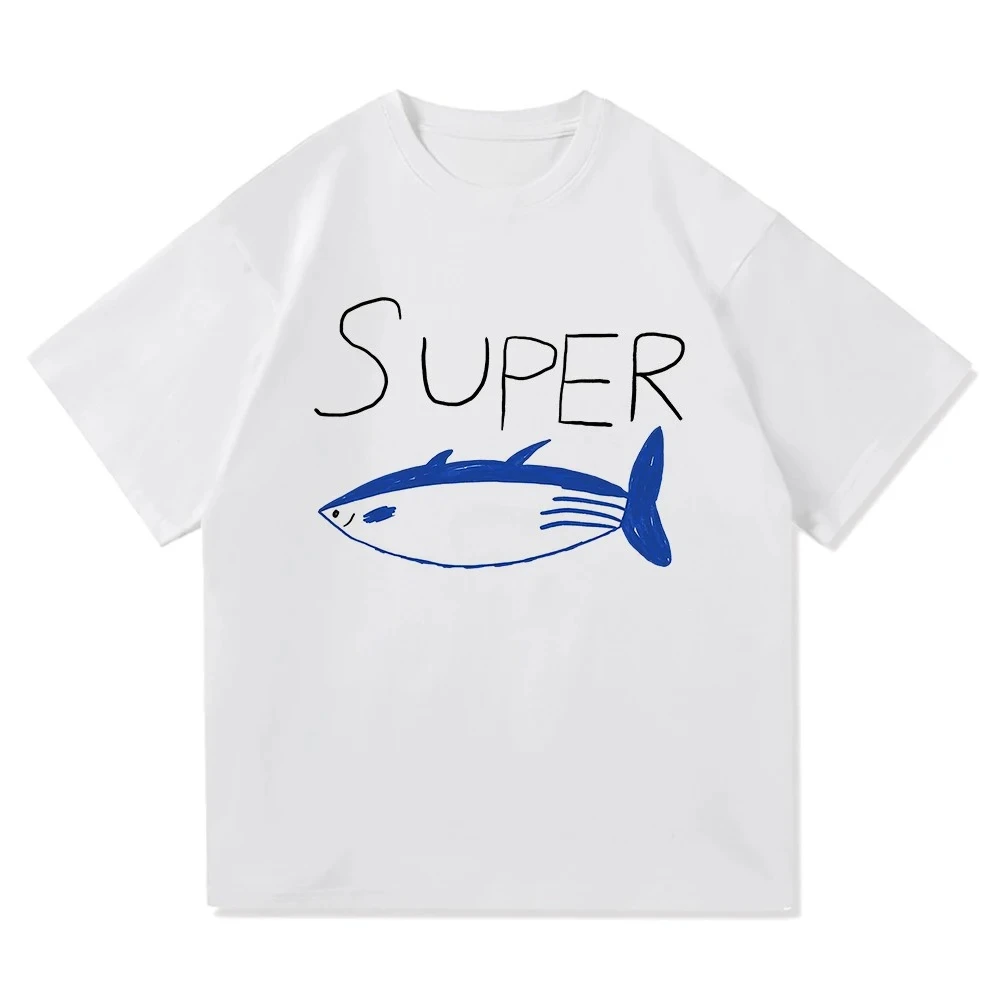 

Jin Super Tuna Fish Printed T Shirt Kawaii Retro Fashion Women Clothing Harajuku Shortsleeve Tops Casual Clothes Tshirts