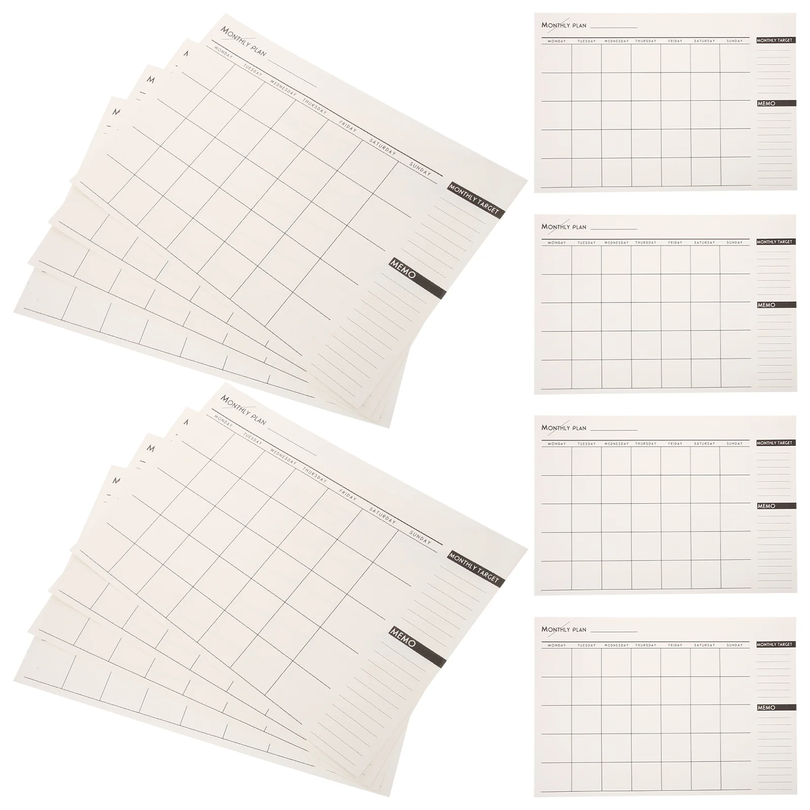 12 Pcs Simple A3 Monthly Daily Schedule Organizer Memo Schedule with 1 Pc 2023/2024 Calendar for Appointments Study