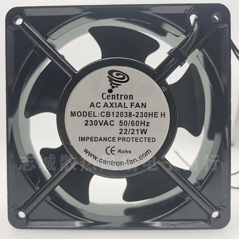 

CENTRON CB12038-230HE AC 230V 22/21W 120x120x38mm 2-Wire Cooling Fan
