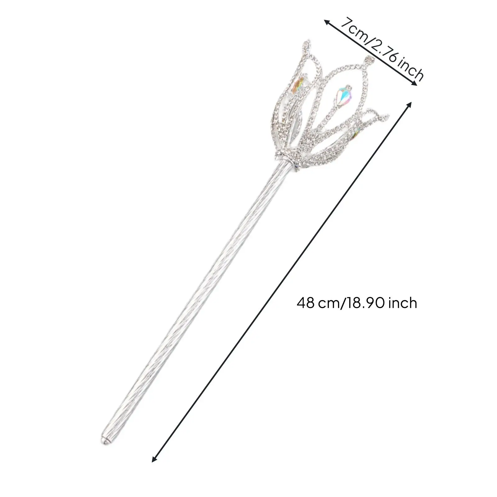 Elegant Metal Ceremony Performance Wand with Rhinestone Crown for Wedding Decoration Luxury Tiara Style