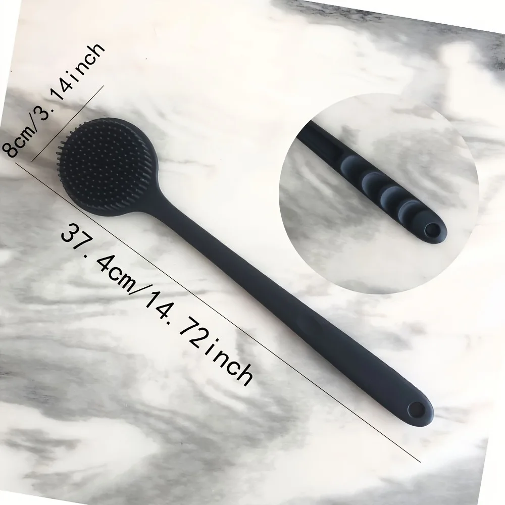 Silicone Long-Handled Bath Brush Massage Back Scrubber Gadget for Bathing - Easy to Hold And Comfortable to Use
