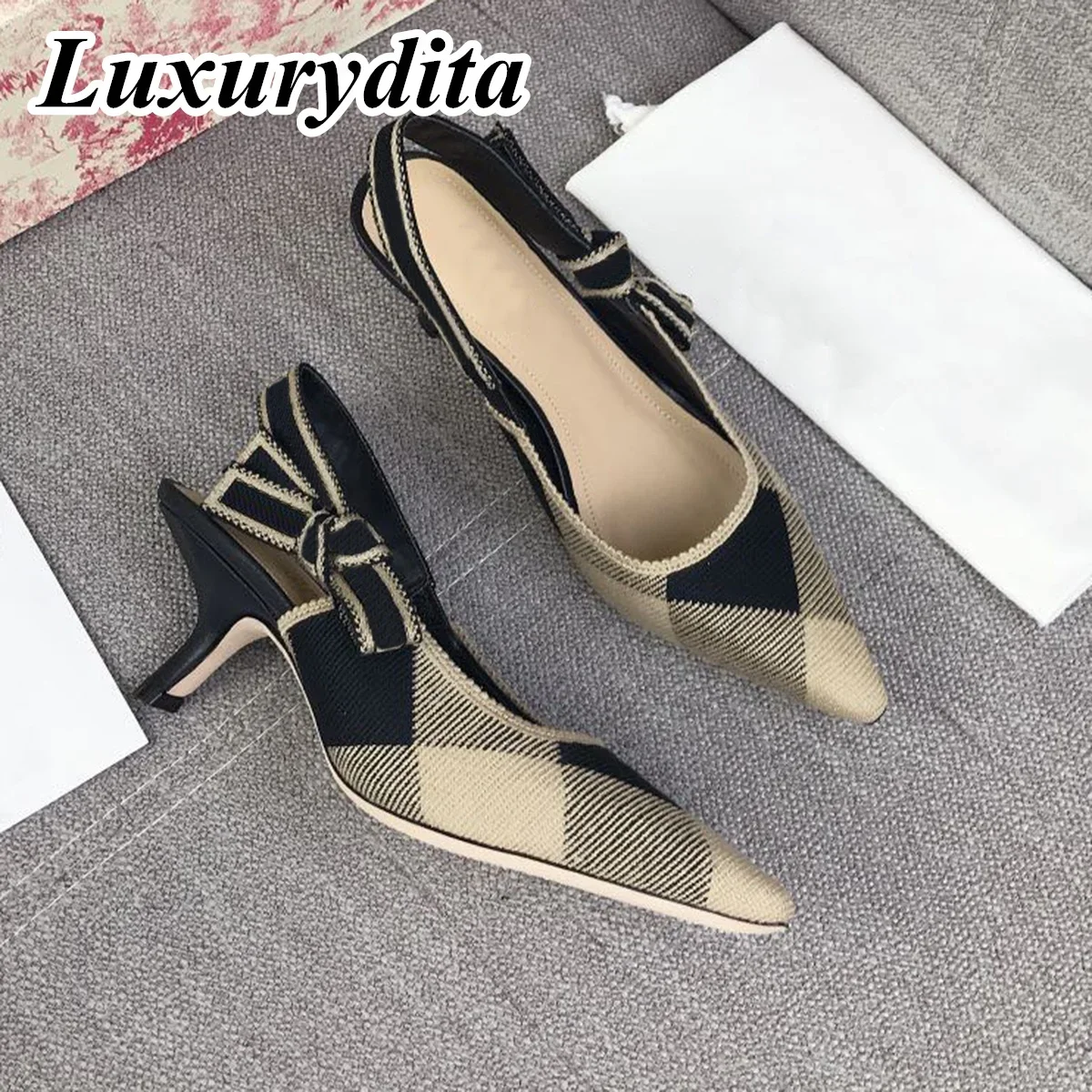 Top Quality Luxury Womens Sandal Casual Lace Flat Fashion Embroidered Muller Shoes Designer Silk Leather Soled High Heel