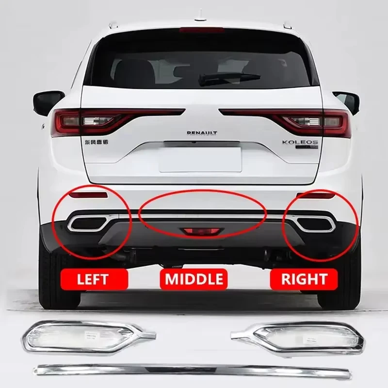 ABS Chromium Styling Car Rear Bumper Trim for Renault Koleos QM5 QM6 2017 2018 2019 Decorate Interior Modification Accessories