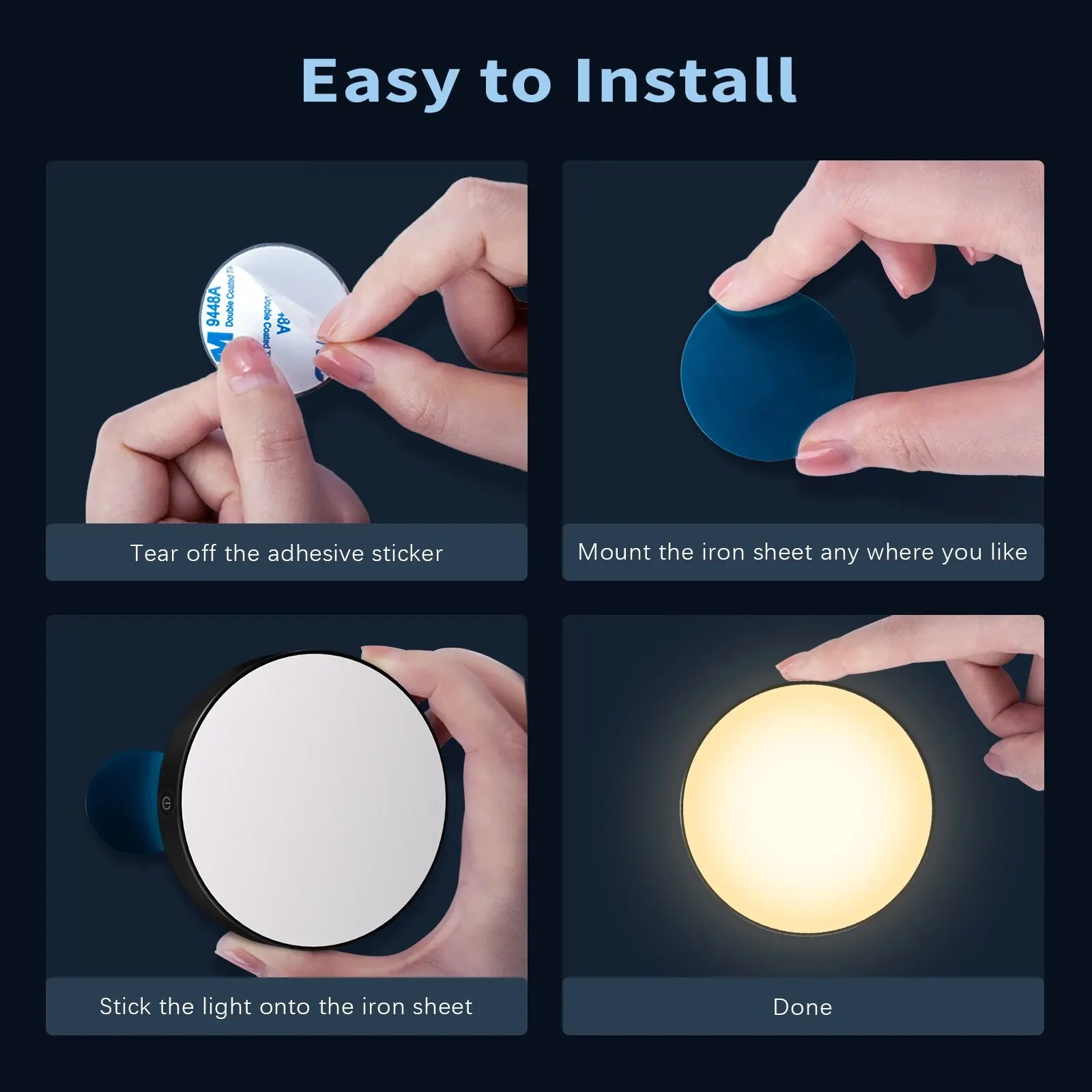 Rechargeable Dimmable Touch Light Buit-in 1000mAh Batter Portable LED Night Lights for Cabinet Wardrobe Kitchen Bedroom Light