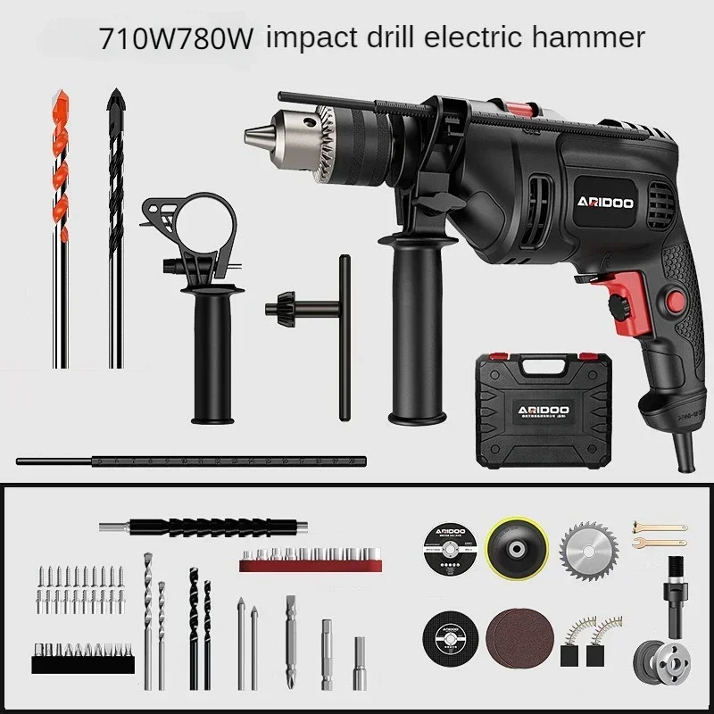 Impact Drill Electric Hammer 780W Multifunctional Rotary Electric Drill Electric Tool Concrete Crusher Screwdriver