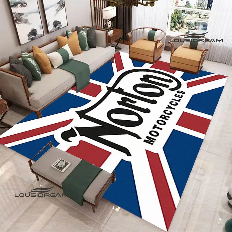 NORTON motorcycle LOGO printed carpet living room bedroom carpe non-slip carpet photography props bedroom decor birthday gift