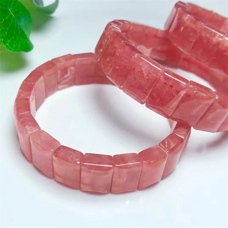 Natural Red Lace Agate Bangle Smooth Gemstone Fashion Reiki Jewelry For Women Man New Year Present 1pcs 9X14MM