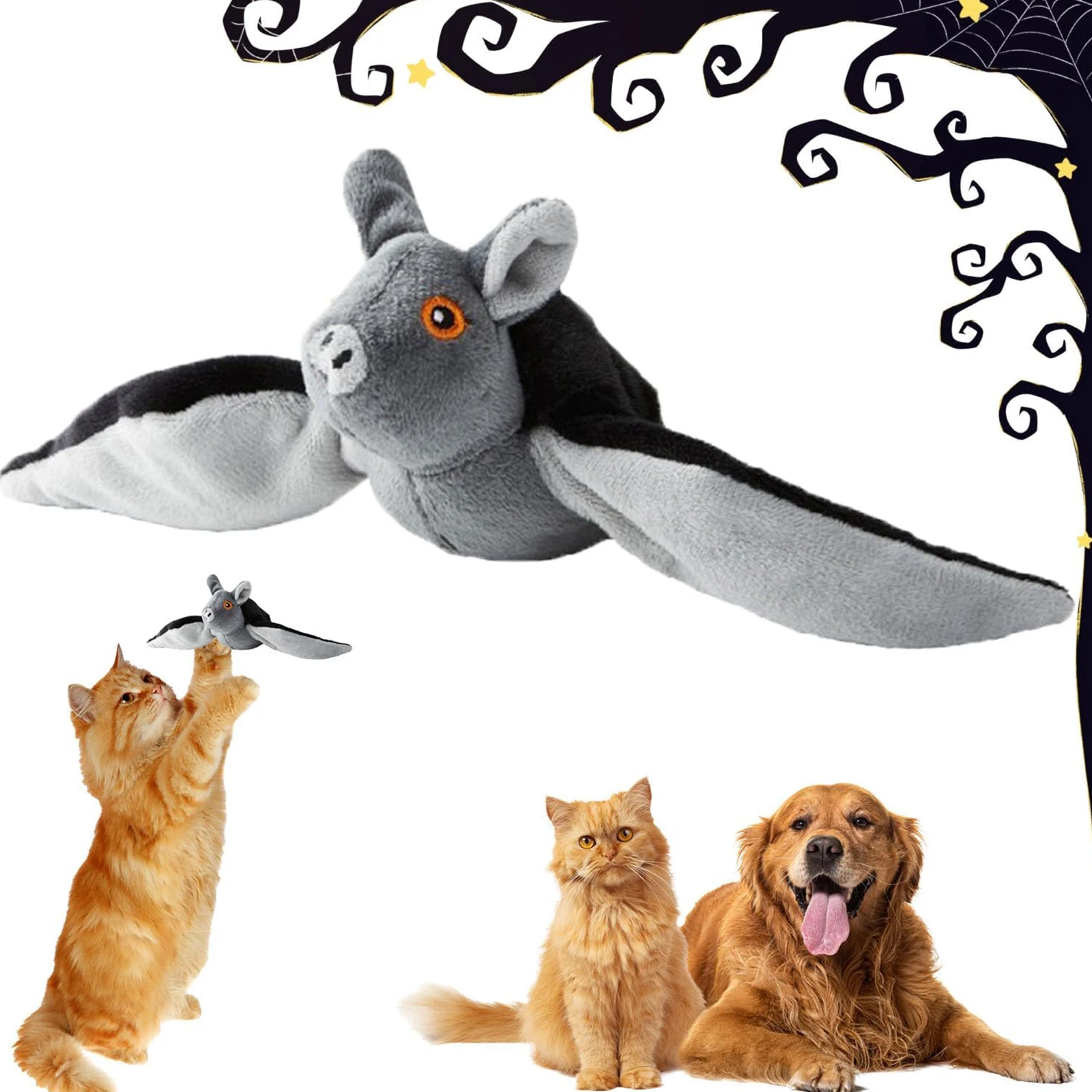 Flapping Interactive Bird with Intelligentest Motor Electric Teasing Cat Bat Detachable USB Rechargeable for Cat Indoor Play