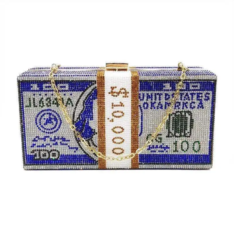 

Flash Bag Dollar Bag с бриллиантами Косая квадратная сумка-клатч с высокой вспышкой Вечерняя сумка Модная обеденная сумка со стразами женская мини-сумка