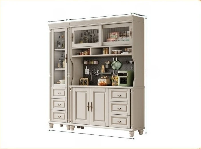 

Американский ретро-шкаф для столовой из массива дерева, с перфорированной панелью, интегрированным шкафчиком с направляющими к стене, винный шкаф