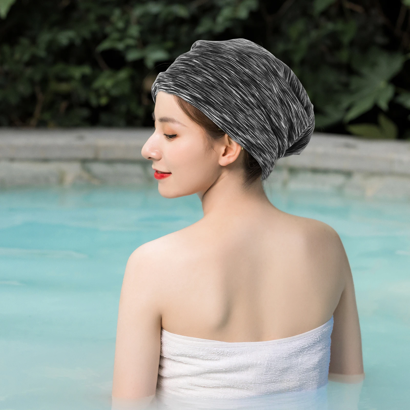 

Sleep Cap Bonnet for Curly Hair Dark Grey Cotton Head Wrap Satin Lining Adjustable Women Chemotherapy Sleep Net Hair Tangling