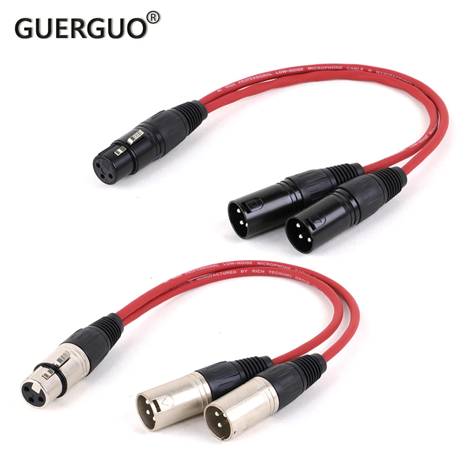 

GuerGuo Balanced XLR Splitter Cable Black Microphone Cord-3Pin Female to 2 Male XLR Y Cable 0.3M 0.5M 1M 1.5M 2M 3M 5M