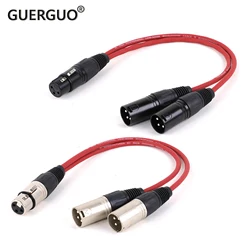 GuerGuo Balanced XLR Splitter Cable Black Microphone Cord-3Pin Female to 2 Male XLR Y Cable 0.3M 0.5M 1M 1.5M 2M 3M 5M