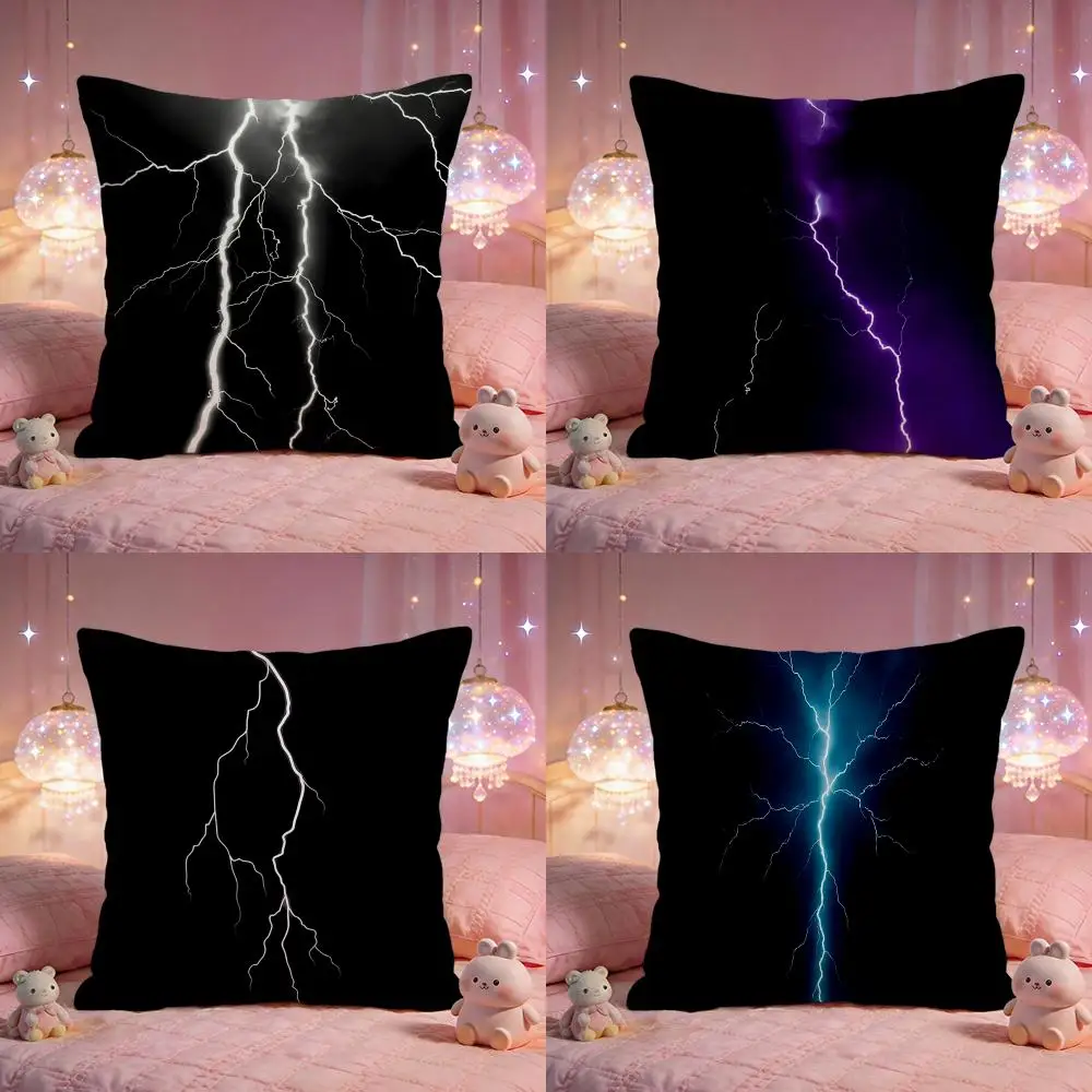 Bold Lightning Cushion Cover Premium Comfort Reversible Pillow Cove -Two in One Design for Any Room & Car Interior