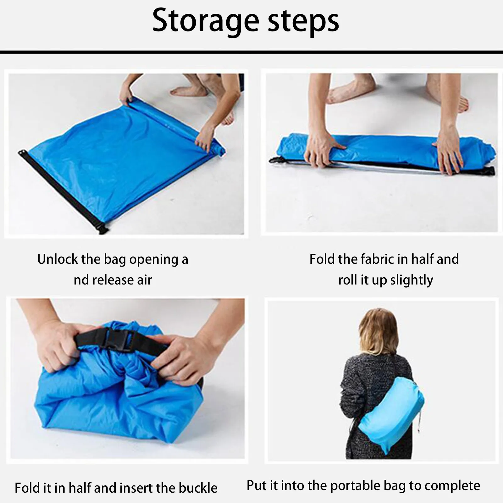 Opblaasbare bank, draagbare waterdichte opblaasbare ligstoel met comfortabel kussen, voor vakantie, zwembad en strandfeesten