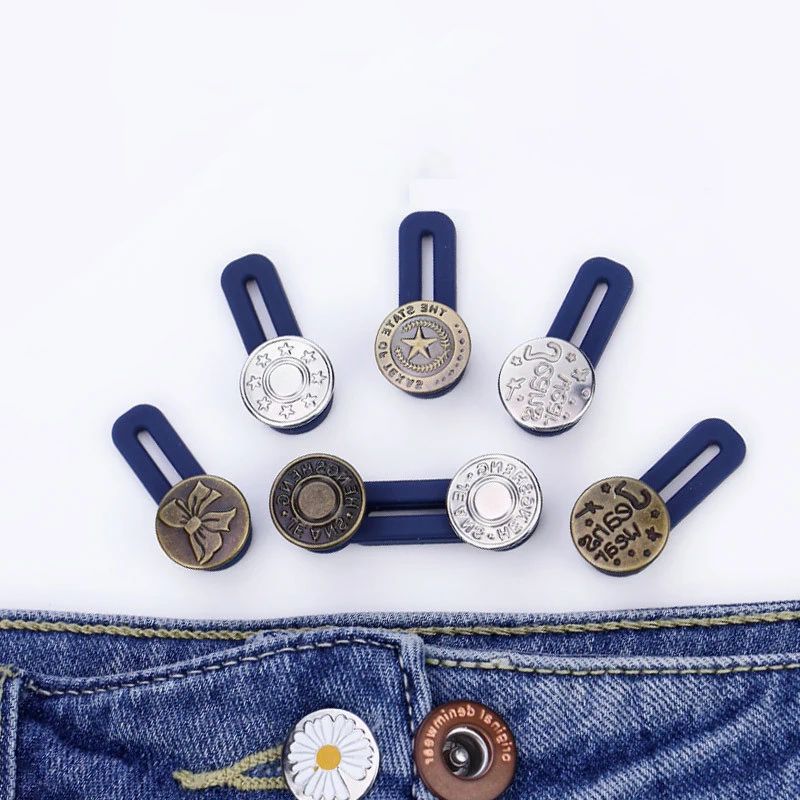 5 Stuks Metalen Knoopverlenger Naaivrije Gespen Voor Broek Jeans Verstelbare Intrekbare Taille Extenders Knoop Tailleband Expander