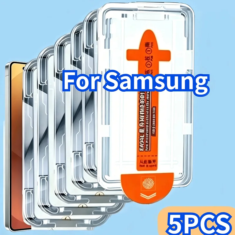 

5Pcs HD Tempered Glass Protective Film For Samsung Galaxy A57 A37 Screen Protector S26 S25 Ultra S24 FE A56 A36 A55 A07 A17 A26