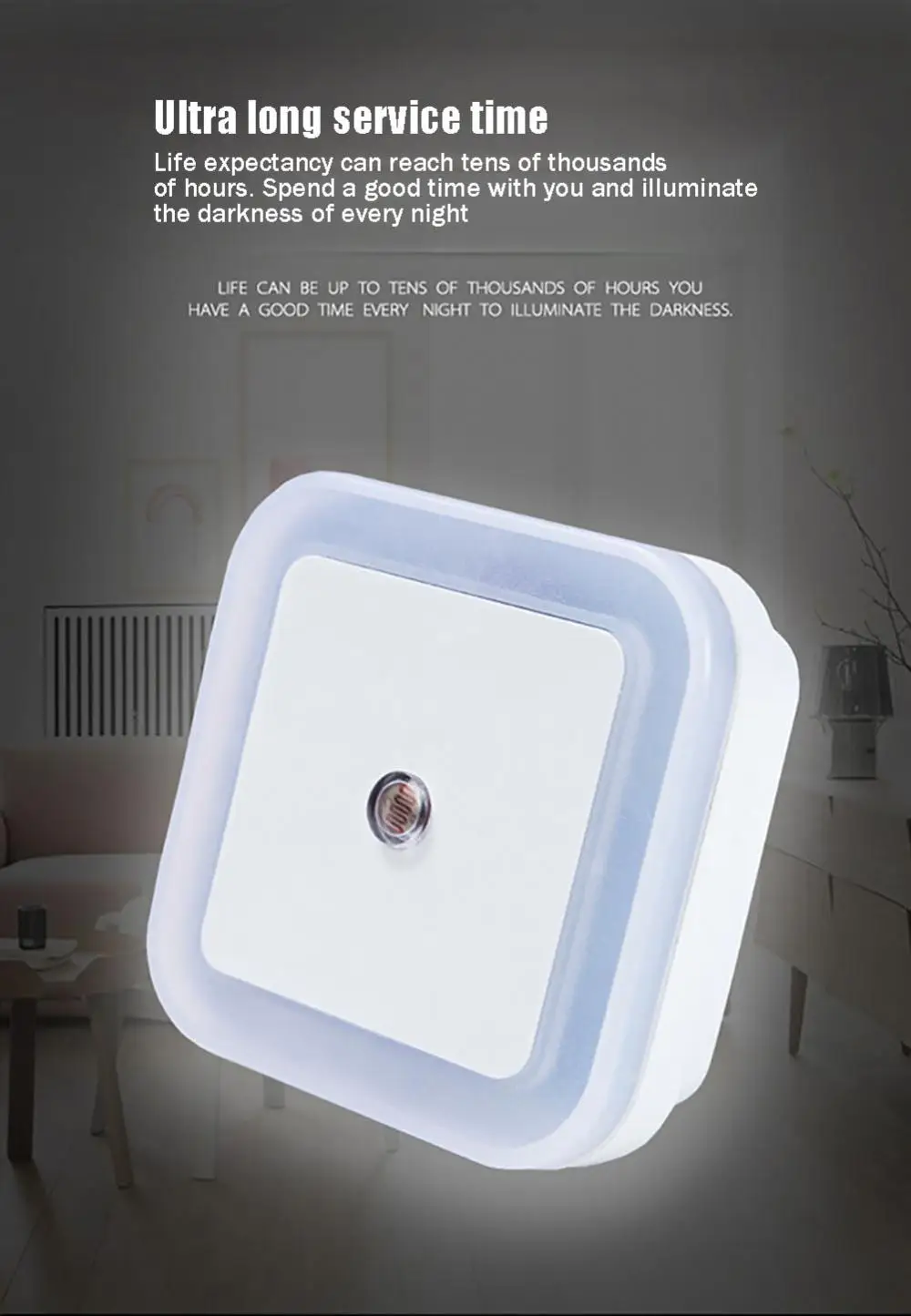 Wireless LED Night Light EU/US Plug Light Control Sensor Children\'s Room Children\'s Bedroom Decoration Mini four-color Light