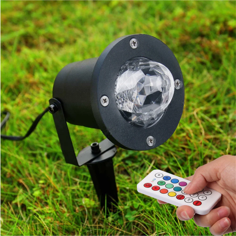 EU/US/UK/AU Plug Waterwave Lawn Projector Light Multicolor Ripple Christmas Outdoor Decoration with Remote Controller for Yard