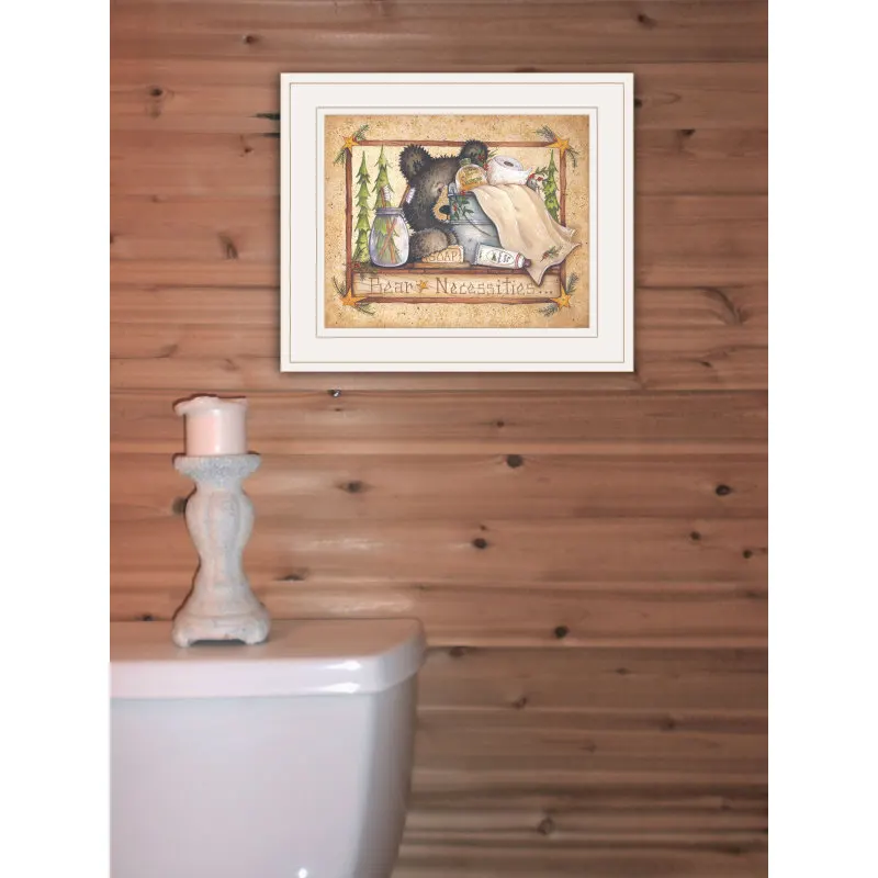 مستلزمات الدب من ماري آن يونيو، طباعة مؤطرة جاهزة للتعليق، إطار أبيض