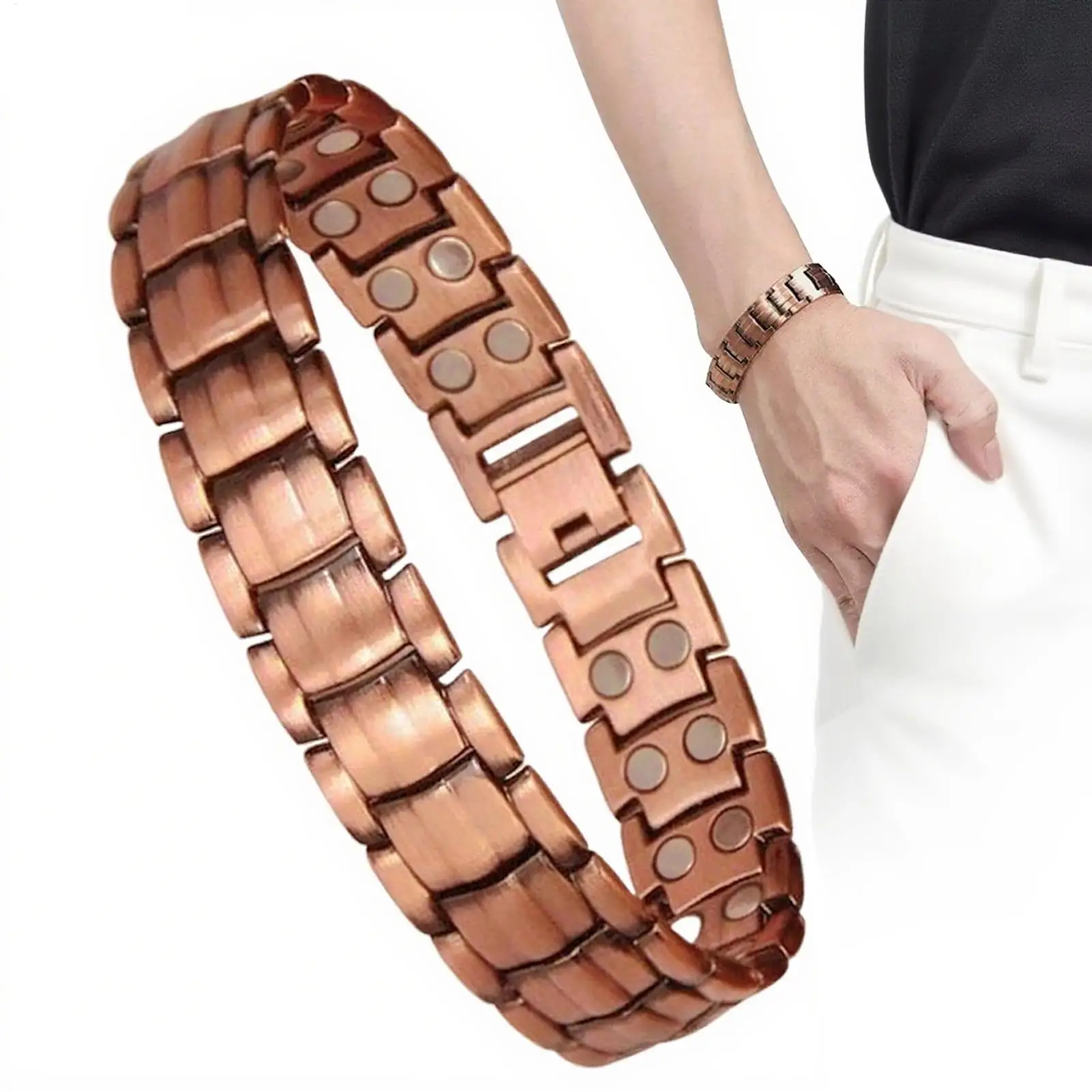 Magnetic Bracelets for Men Pure Copper Magnetic Bracelet Jewelry Jewelry Accessories for Running Sports Gym Fathers Outdoor
