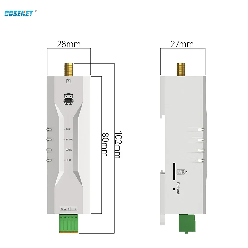 4G Cat1 RS485 Transparent Transmission MQTT Modbus TCP to RTU CDSENT Small Size Modem E840-DTU(EC05-485)E 2-Way Socket Link