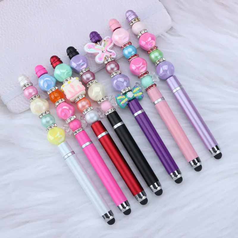 Imagem -02 - Multi Color Touch Screen Frisado Caneta Faça Você Mesmo Cute Puzzle Ball Pen Canetas Ipad Móveis Escritório de Negócios Presente 60 Pcs