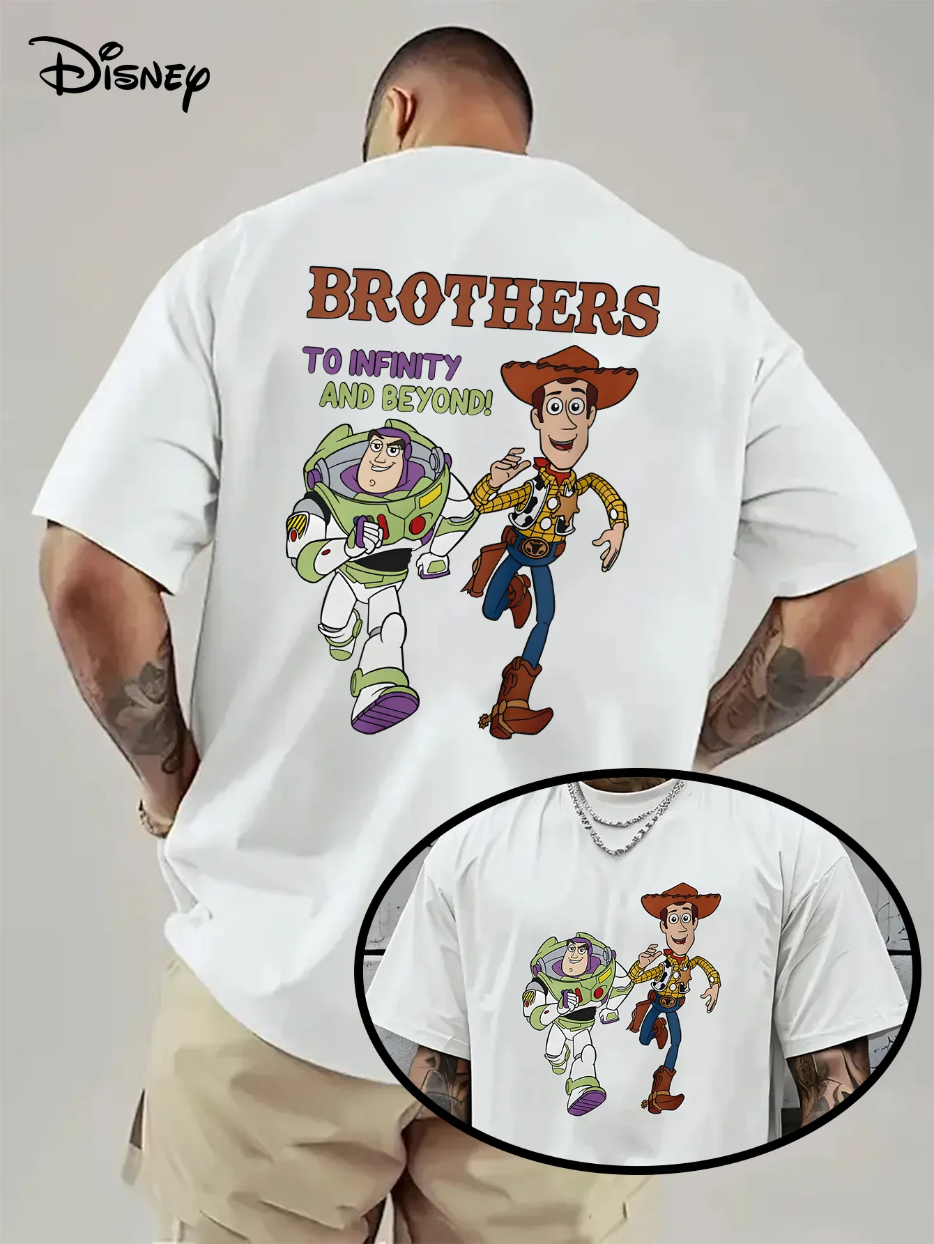 Camiseta de colaboración de Disney para mujer, ropa de manga corta de Toy Story Buzz Lightyear Woody, pantalón corto informal para niños