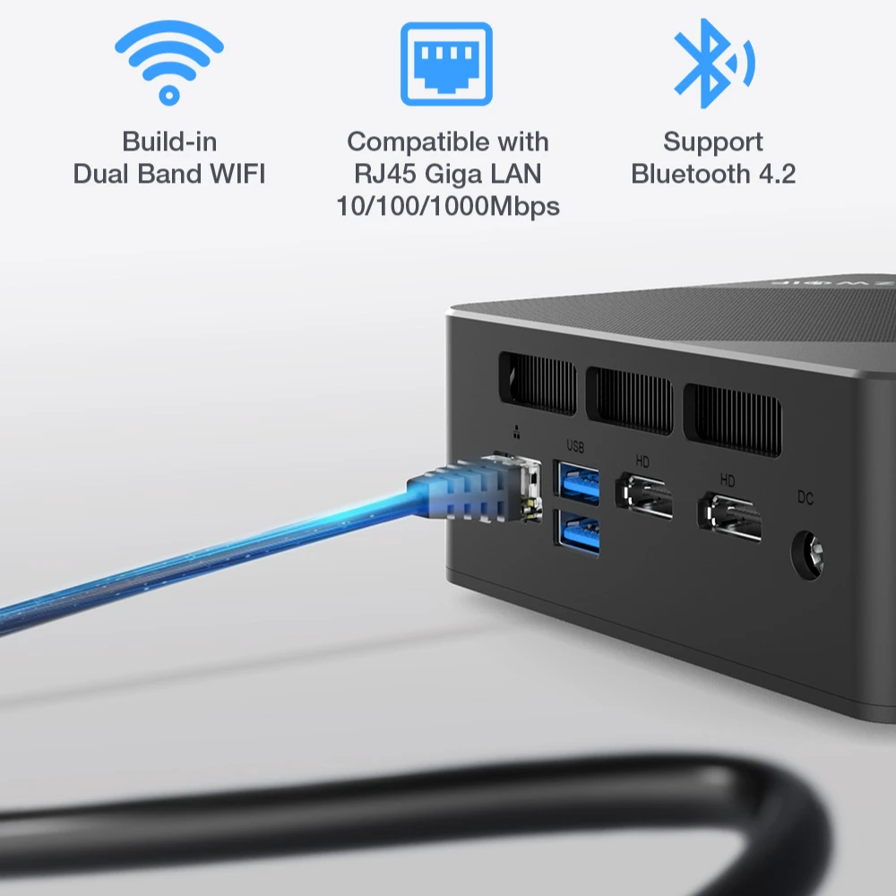 Blitzwolf MPC3 Mini PC AMD Ryzen 5 3500U Quad Core 16 GB di RAM DDR4 512 GB SSD 4K Dual HD Doppia uscita Windows 11 Pro Mini computer