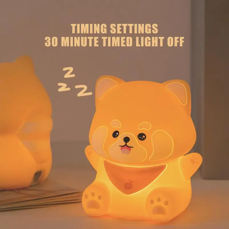 Cute Night Light Raccoon Design Touch Lamps For Bedrooms Led Animal Lights 2 Level Dimmable Silicone Raccoon Light Cute Animal