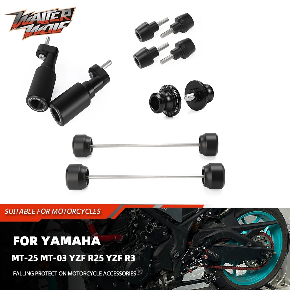 Quadro slider eixo da roda paralama garfo slider guarda carretel slider para yamaha MT-25 MT-03 yzf r25 r3 mt25 mt03 yzfr25 yzfr3