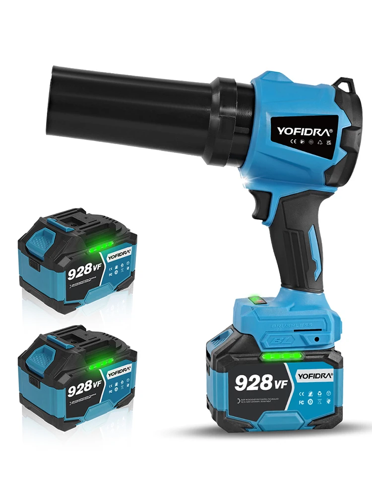 YOFIDRA 350 M/S 3000 W Borstelloze Elektrische Turbo Fan Blowers Draadloze Jet Fan Blad Sneeuw Blazen Gereedschap Voor Makita 18 V Batterij Pin - afbeelding 2