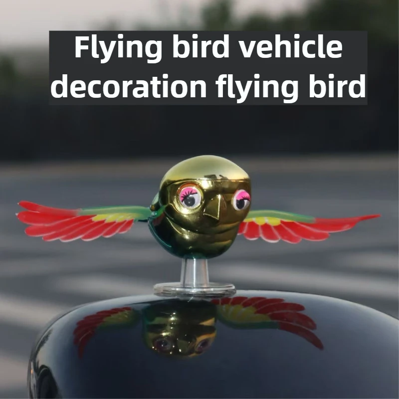 Car ornaments cute simulated flying birds wind-powered plug-free helmet accessories creative electric vehicle helmet decorations