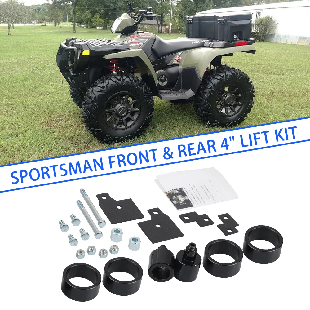 طقم تعليق الرفع الأمامي والخلفي 4 بوصات متوافق مع 1999-2025 بولاريس سبورتسمان 500 570 600 700 800 MP-1235-BK