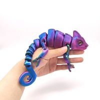 3D printed chameleon model with movable joints, creative collection desktop decoration, handmade holiday gifts for anime models