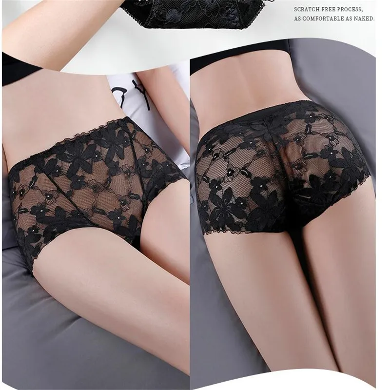 Frauen unterwäsche sexy spitze hohe taille plus größe weibliche höschen baumwolle gabelung antibakterielle gaze jacquard damen dessous