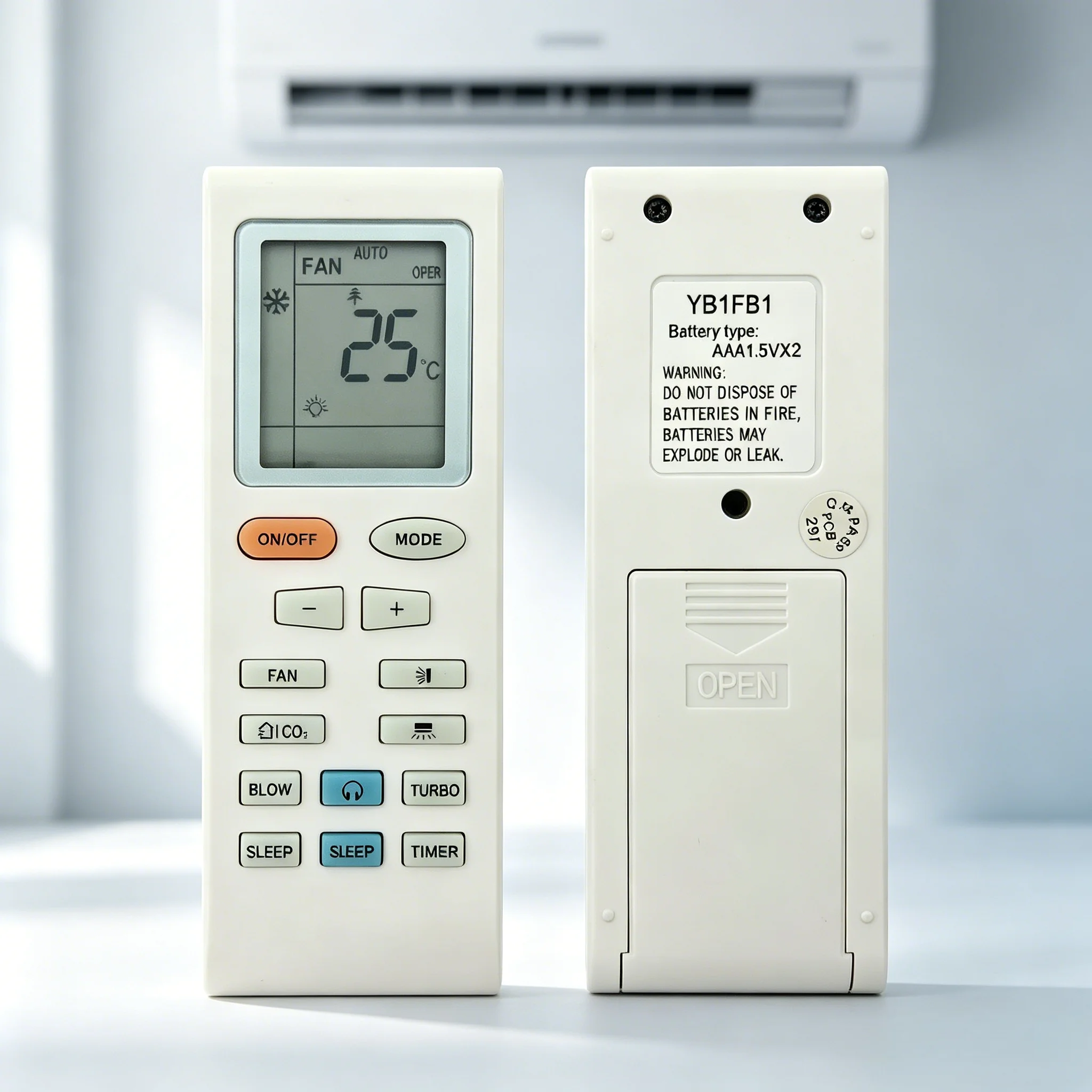 Air Conditioner Remote Controller, YB1FB1 Fits GREE, User-friendly Keys for Home Cooling Control