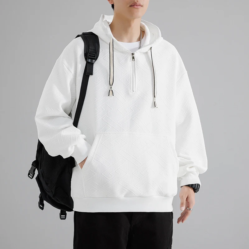 Plus Size Hoodie for Men 5xl 6xl 7xl 8xl Spring and Autumn Half-zipper Youth Long-sleeved Trendy Fat Loose Casual Sports Jacket