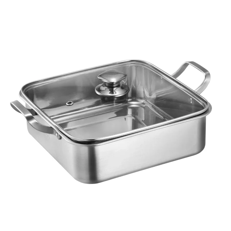 

304 Stainless Steel Thickened Soup Mandarin Duck Household Large Capacity Induction Cooker Special Hot Pot