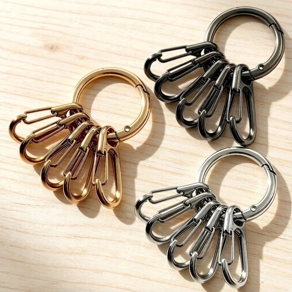 Metall-O-Ring-Federverschlüsse mit 5 Stück Hakenverschlüssen für DIY Öffnbare Runde Karabiner Schlüsselanhänger Clips Hakenverschlüsse Zubehör – Detail 6